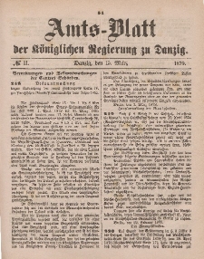 Amts-Blatt der Königlichen Regierung zu Danzig, 15. März 1879, Nr. 11