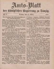 Amts-Blatt der Königlichen Regierung zu Danzig, 22. März 1879, Nr. 12