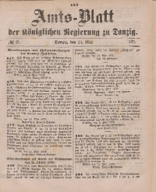 Amts-Blatt der Königlichen Regierung zu Danzig, 24. Mai 1879, Nr. 21