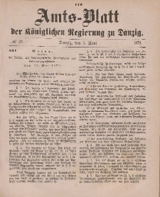 Amts-Blatt der Königlichen Regierung zu Danzig, 7. Juni 1879, Nr. 23