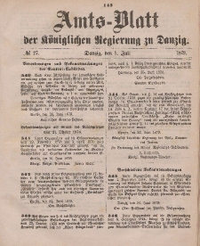 Amts-Blatt der Königlichen Regierung zu Danzig, 5. Juli 1879, Nr. 27