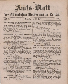 Amts-Blatt der Königlichen Regierung zu Danzig, 12. Juli 1879, Nr. 28