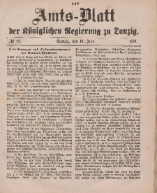 Amts-Blatt der Königlichen Regierung zu Danzig, 19. Juli 1879, Nr. 29