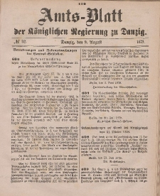 Amts-Blatt der Königlichen Regierung zu Danzig, 9. August 1879, Nr. 32