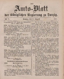 Amts-Blatt der Königlichen Regierung zu Danzig, 16. August 1879, Nr. 33