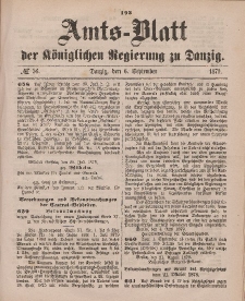 Amts-Blatt der Königlichen Regierung zu Danzig, 6. September 1879, Nr. 36