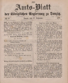 Amts-Blatt der Königlichen Regierung zu Danzig, 27. September 1879, Nr. 39