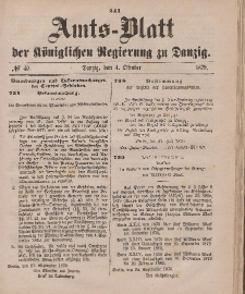 Amts-Blatt der Königlichen Regierung zu Danzig, 4. Oktober 1879, Nr. 40