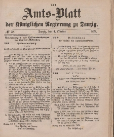 Amts-Blatt der Königlichen Regierung zu Danzig, 4. Oktober 1879, Nr. 40