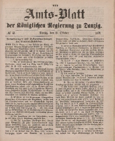 Amts-Blatt der Königlichen Regierung zu Danzig, 11. Oktober 1879, Nr. 41