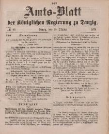 Amts-Blatt der Königlichen Regierung zu Danzig, 25. Oktober 1879, Nr. 43