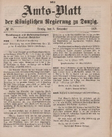 Amts-Blatt der Königlichen Regierung zu Danzig, 8. November 1879, Nr. 45