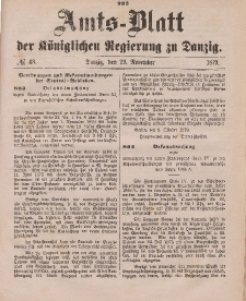 Amts-Blatt der Königlichen Regierung zu Danzig, 29. November 1879, Nr. 48