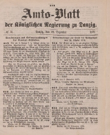 Amts-Blatt der Königlichen Regierung zu Danzig, 20. Dezember 1879, Nr. 51