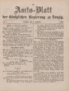 Amts-Blatt der Königlichen Regierung zu Danzig, 9. Februar 1884, Nr. 6