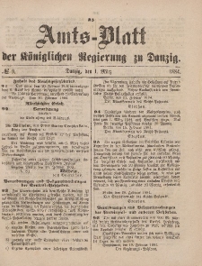 Amts-Blatt der Königlichen Regierung zu Danzig, 1. März 1884, Nr. 9