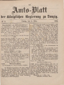 Amts-Blatt der Königlichen Regierung zu Danzig, 15. März 1884, Nr. 11