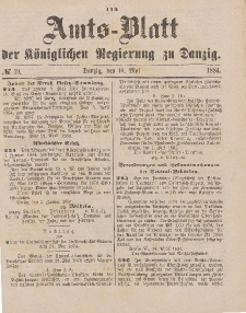Amts-Blatt der Königlichen Regierung zu Danzig, 10. Mai 1884, Nr. 19