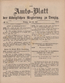 Amts-Blatt der Königlichen Regierung zu Danzig, 26. Juli 1884, Nr. 30