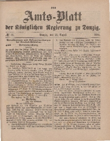 Amts-Blatt der Königlichen Regierung zu Danzig, 23. August 1884, Nr. 34