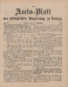 Amts-Blatt der Königlichen Regierung zu Danzig, 13. September 1884, Nr. 37
