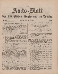 Amts-Blatt der Königlichen Regierung zu Danzig, 4. Oktober 1884, Nr. 40