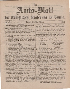 Amts-Blatt der Königlichen Regierung zu Danzig, 25. Oktober 1884, Nr. 43