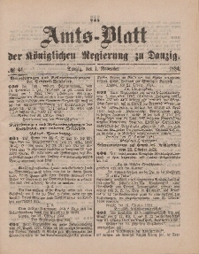Amts-Blatt der Königlichen Regierung zu Danzig, 1. November 1884, Nr. 44