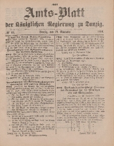 Amts-Blatt der Königlichen Regierung zu Danzig, 29. November 1884, Nr. 48