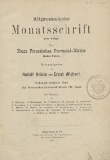 Altpreussische Monatsschrift, 1899, Januar-März, Bd. 36