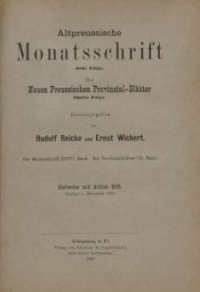 Altpreussische Monatsschrift, 1899, Oktober-Dezember, Bd. 33