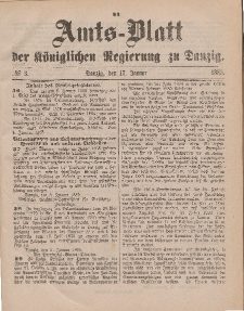 Amts-Blatt der Königlichen Regierung zu Danzig, 17. Januar 1885, Nr. 3