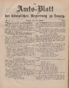 Amts-Blatt der Königlichen Regierung zu Danzig, 24. Januar 1885, Nr. 4