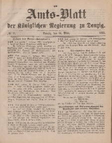 Amts-Blatt der Königlichen Regierung zu Danzig, 14. März 1885, Nr. 11