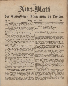 Amts-Blatt der Königlichen Regierung zu Danzig, 2. Mai 1885, Nr. 18