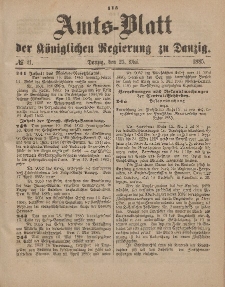 Amts-Blatt der Königlichen Regierung zu Danzig, 23. Mai 1885, Nr. 21