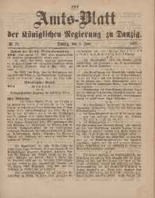 Amts-Blatt der Königlichen Regierung zu Danzig, 6. Juni 1885, Nr. 23