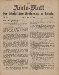 Amts-Blatt der Königlichen Regierung zu Danzig, 20. Juni 1885, Nr. 25