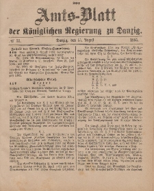 Amts-Blatt der Königlichen Regierung zu Danzig, 15. August 1885, Nr. 33