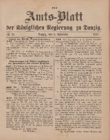 Amts-Blatt der Königlichen Regierung zu Danzig, 5. September 1885, Nr. 36