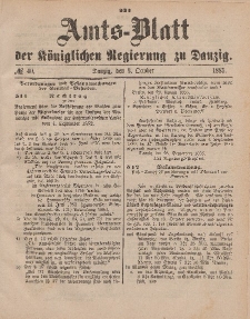 Amts-Blatt der Königlichen Regierung zu Danzig, 3. Oktober 1885, Nr. 40