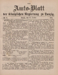 Amts-Blatt der Königlichen Regierung zu Danzig, 24. Oktober 1885, Nr. 43