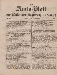 Amts-Blatt der Königlichen Regierung zu Danzig, 7. November 1885, Nr. 45