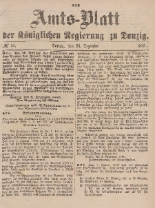 Amts-Blatt der Königlichen Regierung zu Danzig, 26. Dezember 1885, Nr. 52