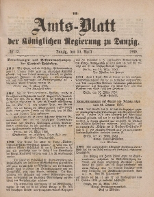 Amts-Blatt der Königlichen Regierung zu Danzig, 10. April 1880, Nr. 15