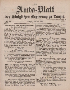 Amts-Blatt der Königlichen Regierung zu Danzig, 15. Mai 1880, Nr. 20
