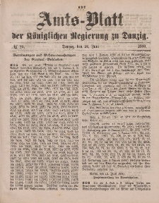 Amts-Blatt der Königlichen Regierung zu Danzig, 26. Juni 1880, Nr. 26