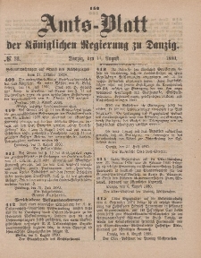 Amts-Blatt der Königlichen Regierung zu Danzig, 14. August 1880, Nr. 33