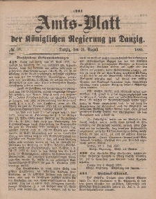 Amts-Blatt der Königlichen Regierung zu Danzig, 21. August 1880, Nr. 34
