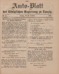 Amts-Blatt der Königlichen Regierung zu Danzig, 23. Oktober 1880, Nr. 43